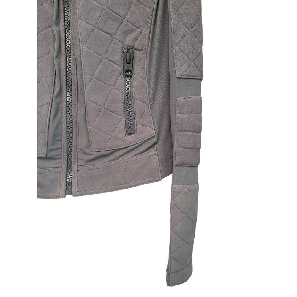 Blanc Noir Baby Blue Suede Athletic Jacket- size M - Picture 4 of 11